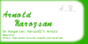 arnold marozsan business card